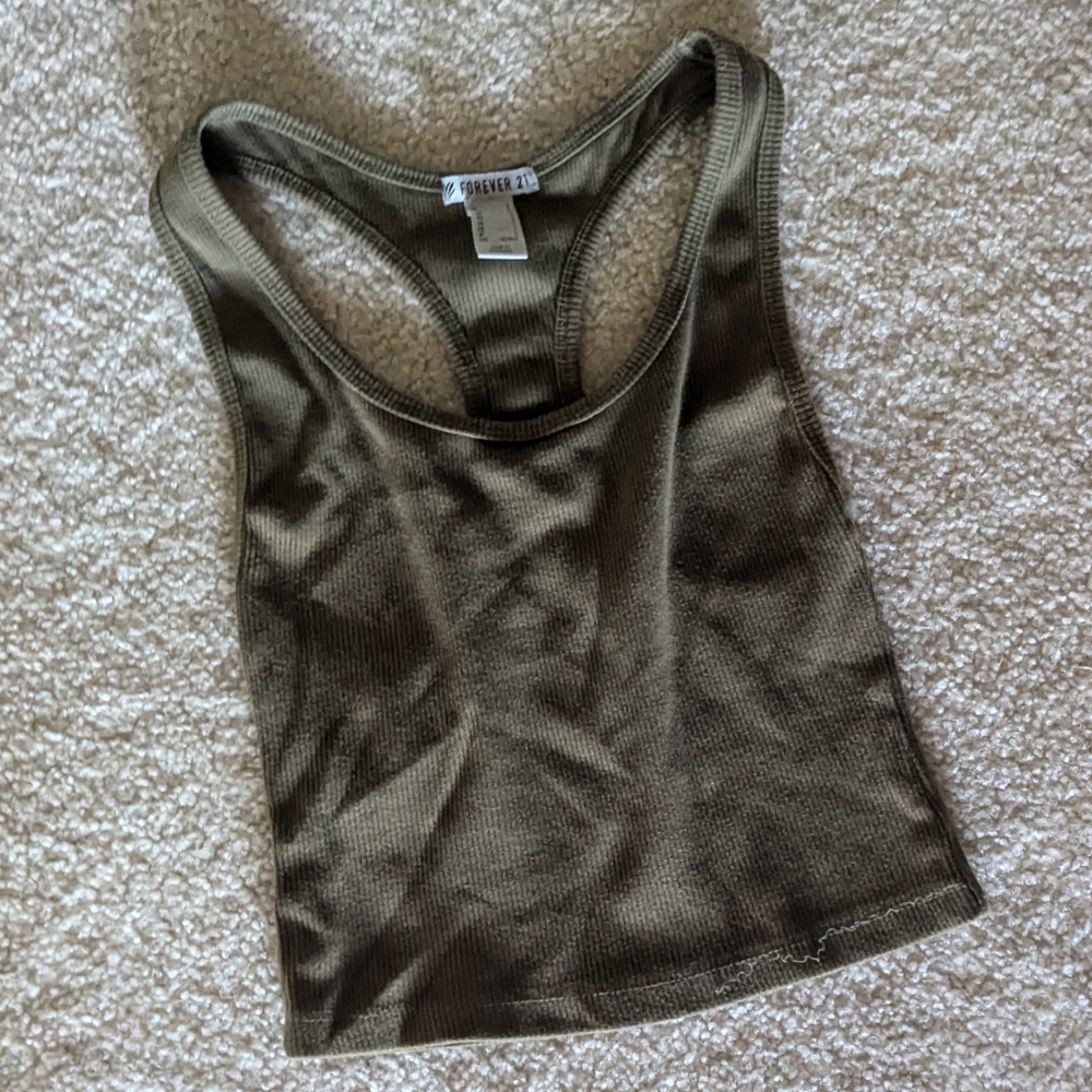 Olive Green Racerback Tank Top